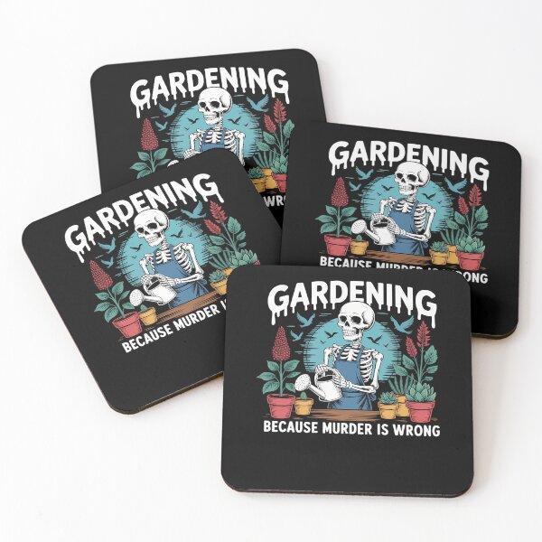 Item preview, Gardening Because Murder Is Wrong Farmers Halloween Skeleton designed and sold by BiellaSar.