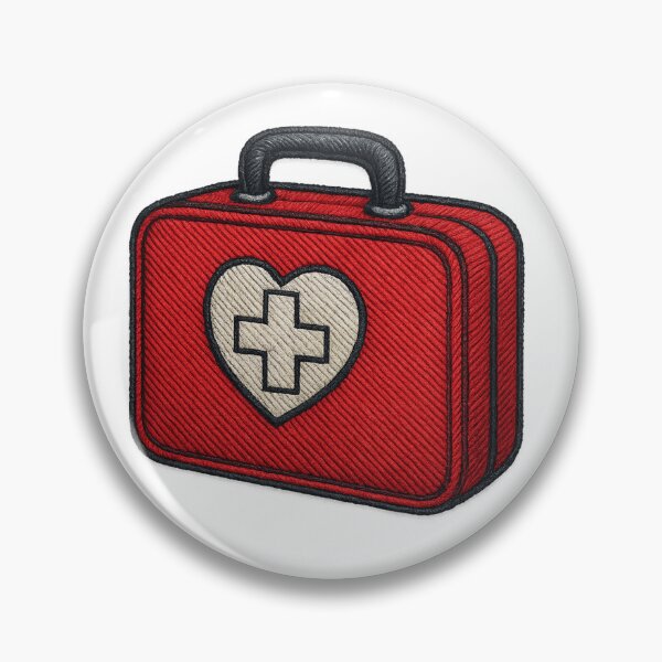 Item preview, First aid kit embroidered with heart designed and sold by Ahau Designs.