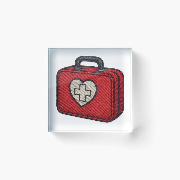 Item preview, First aid kit embroidered with heart designed and sold by Ahau Designs.