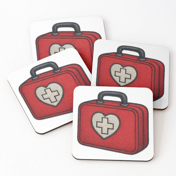 Item preview, First aid kit embroidered with heart designed and sold by Ahau Designs.