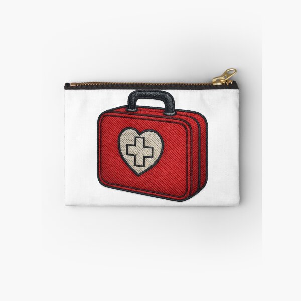 Item preview, First aid kit embroidered with heart designed and sold by Ahau Designs.