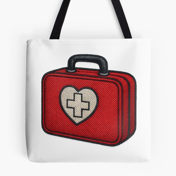 Item preview, First aid kit embroidered with heart designed and sold by Ahau Designs.