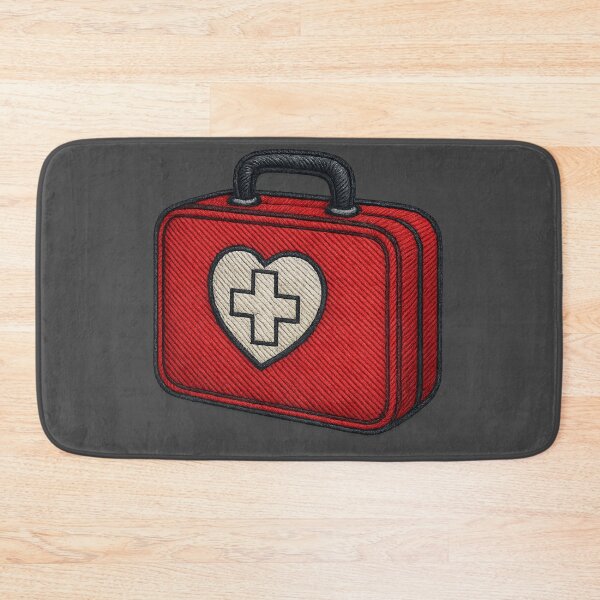 Item preview, First aid kit embroidered with heart designed and sold by Ahau Designs.