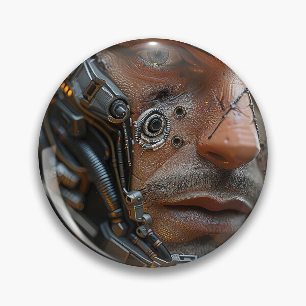 Item preview, Cybernetic warlord Intricate details of the character's mechanical implants. designed and sold by CheerForGoods.