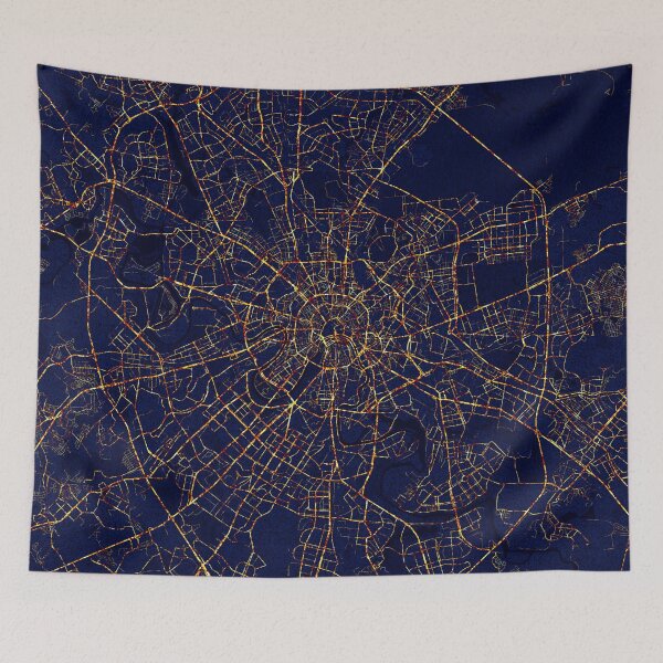 Item preview, Moscow, Russia Map - City At Night designed and sold by deMAP.