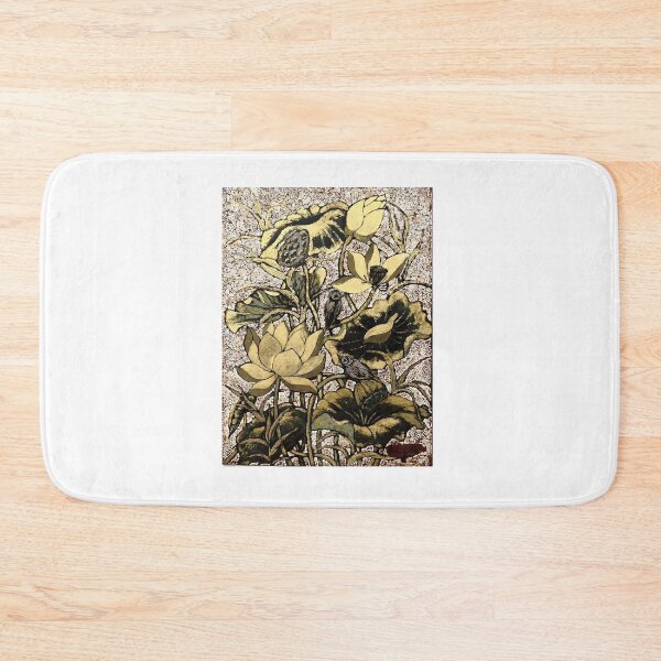 Item preview, 27 Golden Lotus with Birds – Nature Harmony on Textured Background designed and sold by tassimtixhie.
