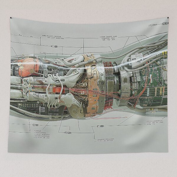 Item preview, Cross-section view of a futuristic soldier's bionic arm. designed and sold by CheerForGoods.