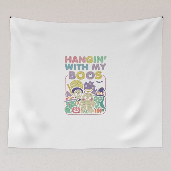 Item preview, Hangin’ With My Boos – Festive Horror Merch - Witchy Cats & Ghost – Pastel Goth Poster Classic T-Shirt designed and sold by inkfluenceart.
