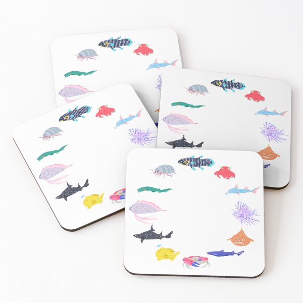 Item preview, Colorful Deep Sea Creatures Circle Design | Unique Ocean Life Art designed and sold by Kyotsube.