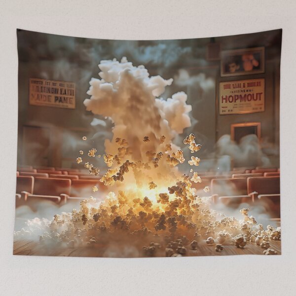 Item preview, A mesmerizing 3D-rendered scene of a single popcorn kernel explosively bursting open designed and sold by CheerForGoods.