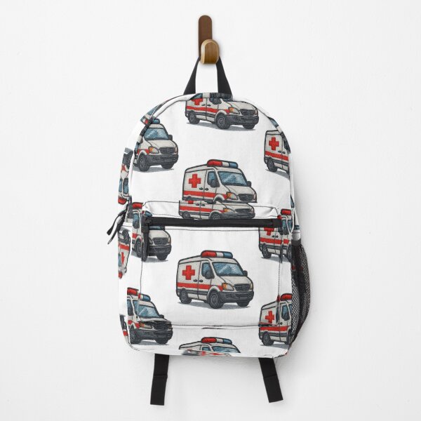 Aperçu de l'œuvre Véhicule médical d'ambulance brodé créée et vendue par Ahau Designs.