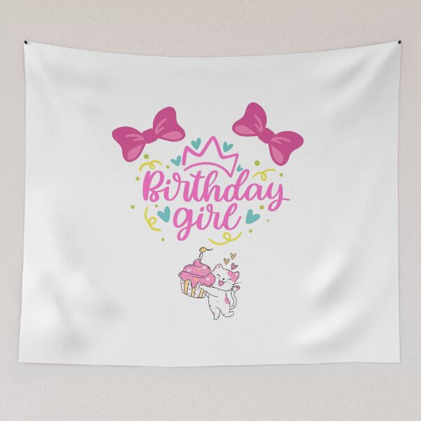 Item preview,  Cute Kawaii Birthday Girl with Cat and Cake – Adorable Party Gift Design designed and sold by BushraDesgin.