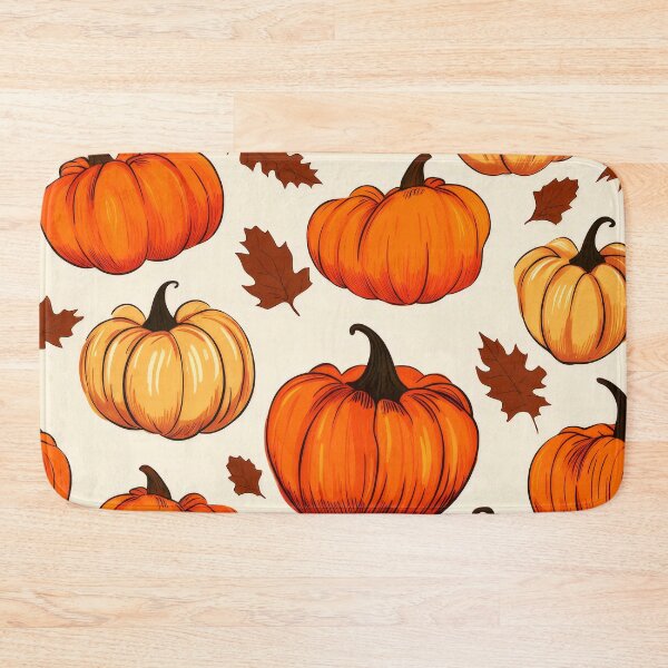 Item preview, Halloween Pumpkin Designs Pattern With Autumn Leaves Accents designed and sold by DEC02.