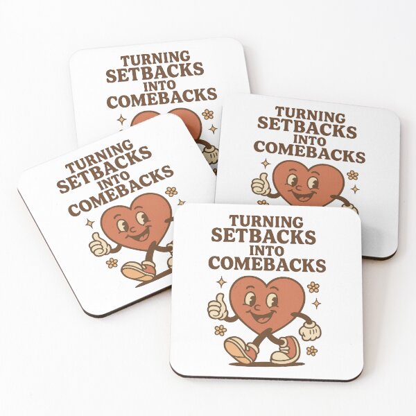 Item preview, Turning Setbacks Into Comebacks - Retro Motivational Heart Positivity Design designed and sold by inkoutninja.