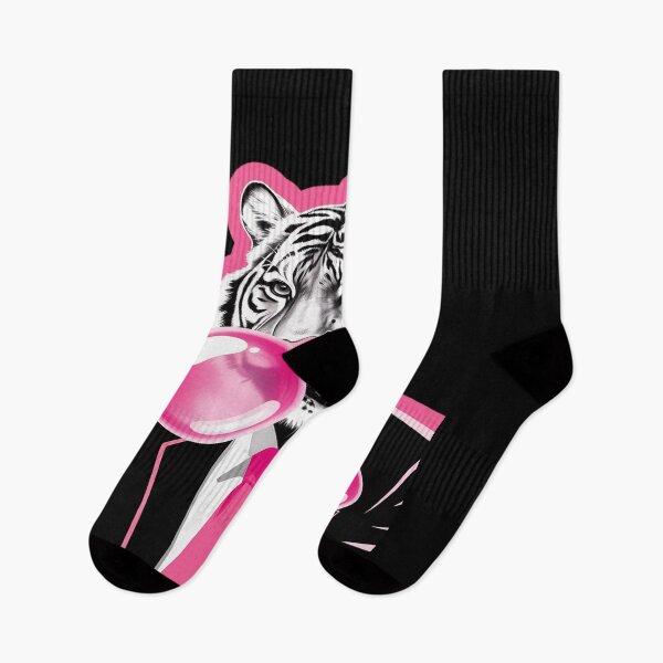 Item preview, Tiger in suit blowing pink bubble gum designed and sold by BlackStars3Neon.