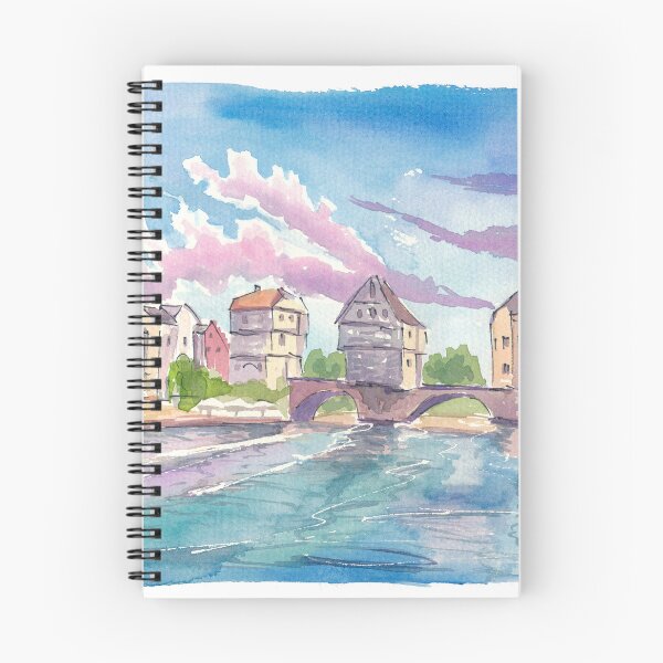 Item preview, Bad Kreuznach Bridge Houses on River Nahe  designed and sold by artshop77.