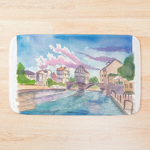 Item preview, Bad Kreuznach Bridge Houses on River Nahe  designed and sold by artshop77.