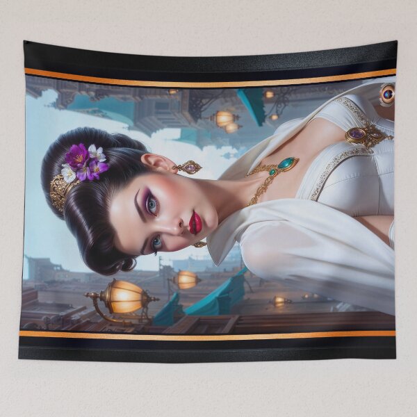 Item preview, Graceful Portrait Of The Beauty Apollonia Saleria Mesmerizing AI Concept Art by Xzendor7 designed and sold by Xzendor7 Digital Art Creations.