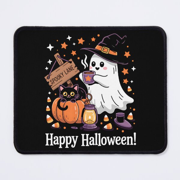Item preview, Happy Halloween – Spooky Lane Cute Ghost designed and sold by Taans-Creation.
