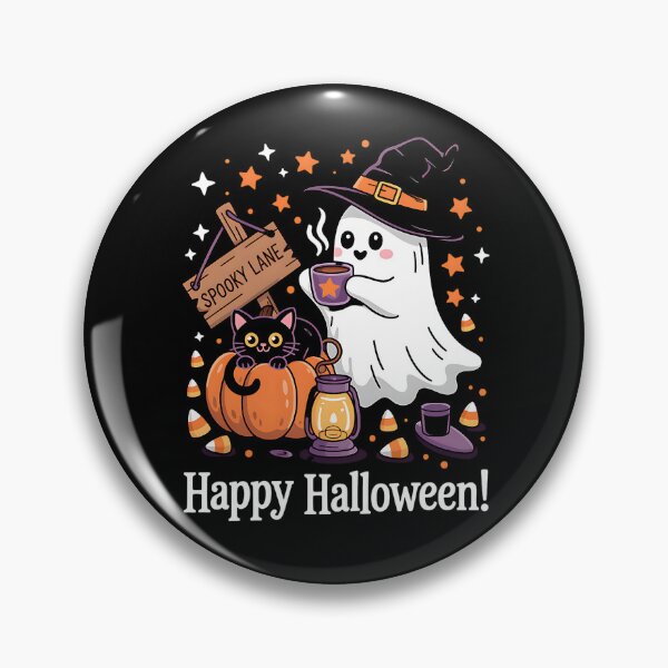 Item preview, Happy Halloween – Spooky Lane Cute Ghost designed and sold by Taans-Creation.
