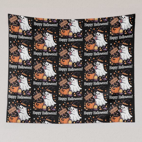 Item preview, Happy Halloween – Spooky Lane Cute Ghost designed and sold by Taans-Creation.