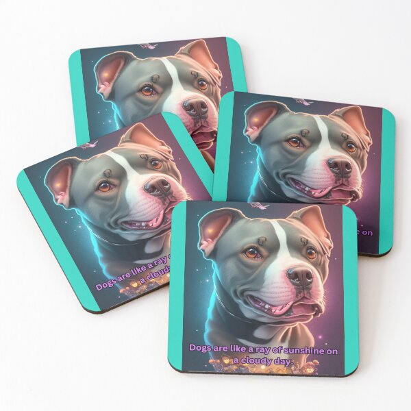 Item preview, American Pitbull Terrier cosmic teal outline designed and sold by KJ-Books.