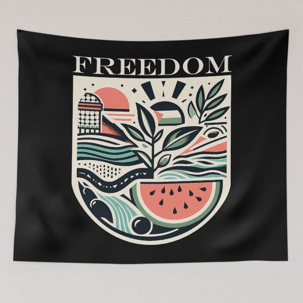 Item preview, Freedom Palestine Watermelon Olive Keffiyeh Flag designed and sold by WilliamClerc33.