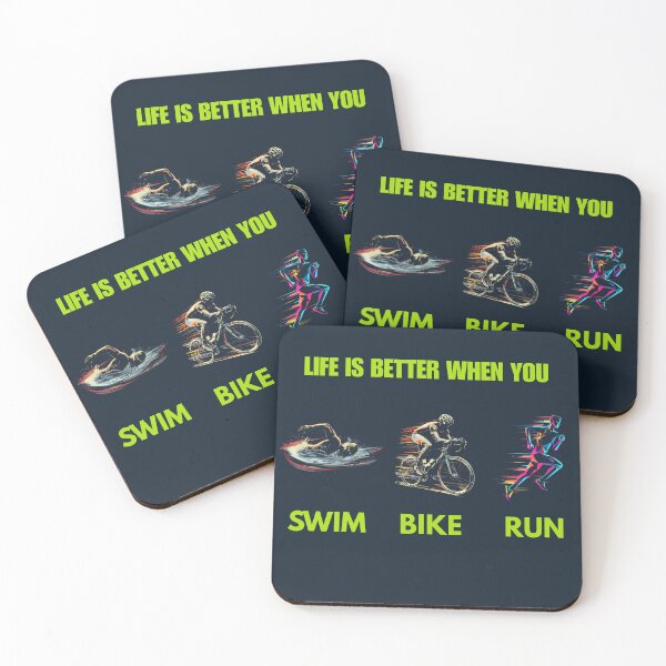 Item preview, Life Is Better When You Swim Bike Run – Triathlon Shirt / Gift for Triathletes designed and sold by endurothreads.