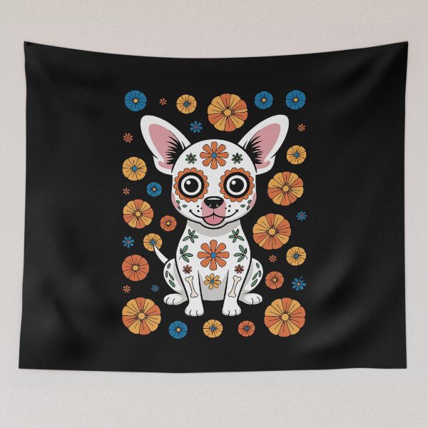 Item preview, Chihuahua Dog Wearing Sugar Skull Skeleton Halloween Costume designed and sold by BakeryDozen.