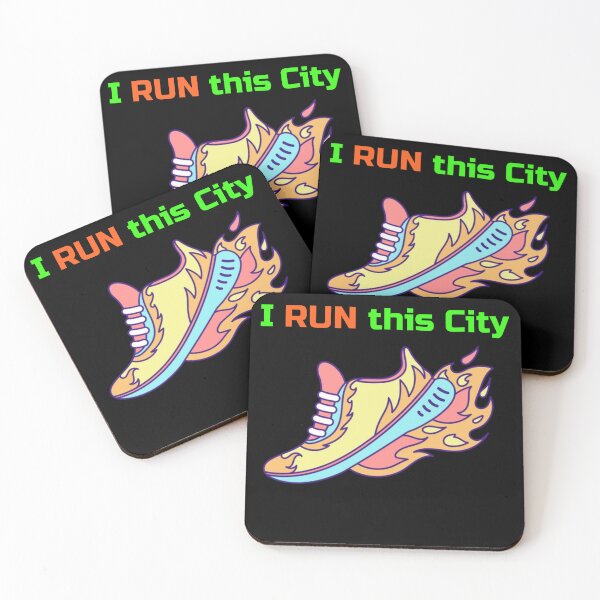 Item preview, I Run This City – Colorful Running Shoe T-Shirt / Gift for Runners designed and sold by endurothreads.