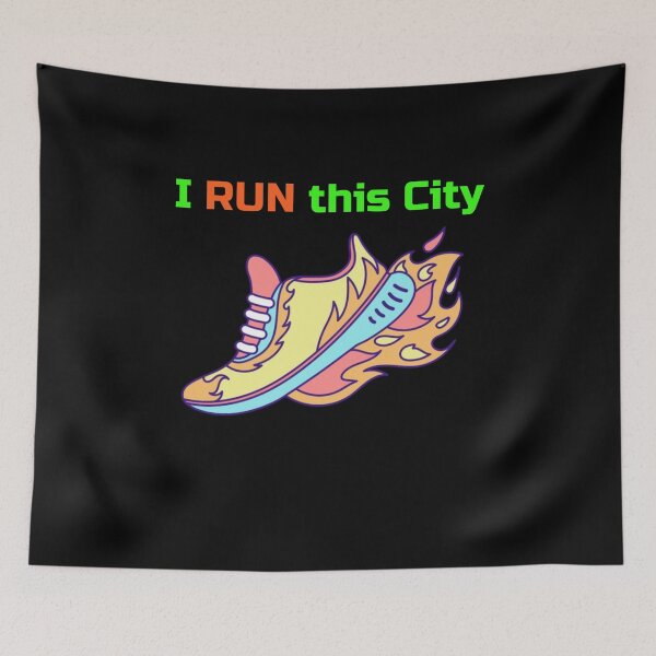 Item preview, I Run This City – Colorful Running Shoe T-Shirt / Gift for Runners designed and sold by endurothreads.