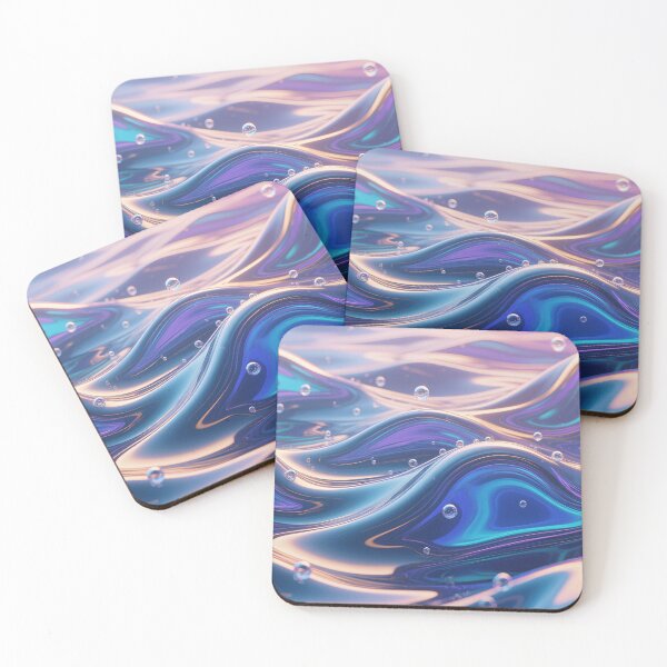 Item preview, Colorful abstract liquid waves designed and sold by Ahau Designs.