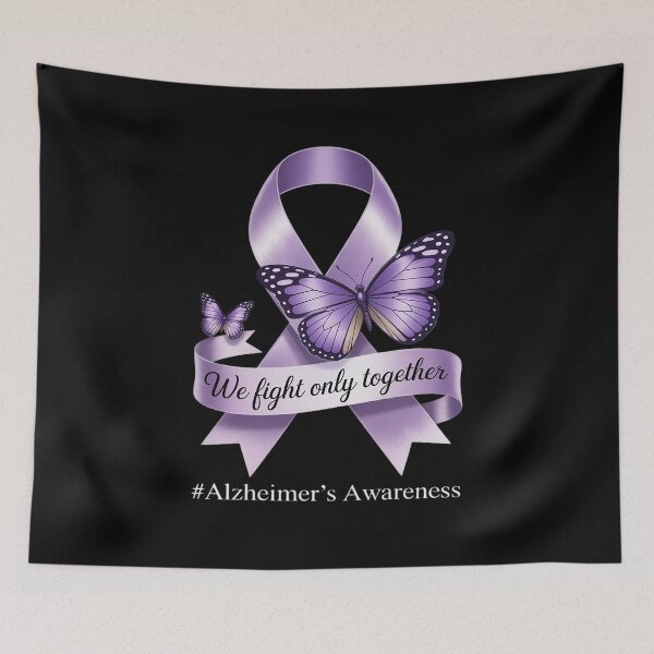 Item preview, We Fight Only Together Purple Ribbon Alzheimer's Awareness designed and sold by PeteHomenick.