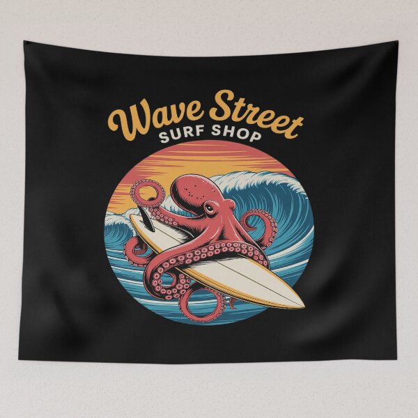 Item preview, Wave Street Surf Kraken the Waves Octo Surfer designed and sold by PeteHomenick.