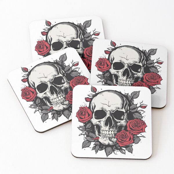 Item preview, Skull and red roses  designed and sold by All-N-All-2.