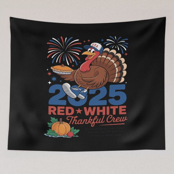 Item preview, White and Thankful Crew Funny Family Thanksgiving 2025 designed and sold by PeteHomenick.