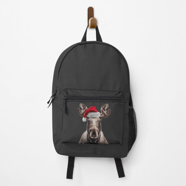 Item preview, Moose with Christmas Hat – Festive Moose Xmas Design designed and sold by LazyOwlStore.