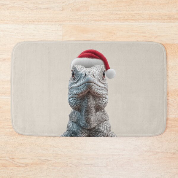 Item preview, Iguana with Christmas Hat – Festive Iguana Xmas Design designed and sold by LazyOwlStore.
