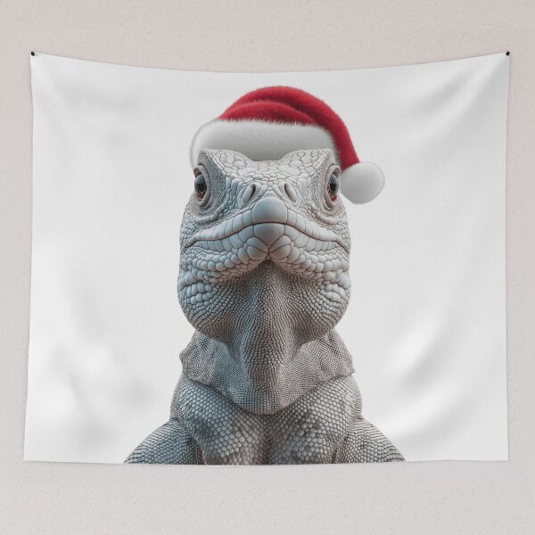 Item preview, Iguana with Christmas Hat – Festive Iguana Xmas Design designed and sold by LazyOwlStore.