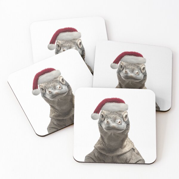 Item preview, Komodo Dragon with Christmas Hat – Festive Komodo Dragon Xmas Design designed and sold by LazyOwlStore.