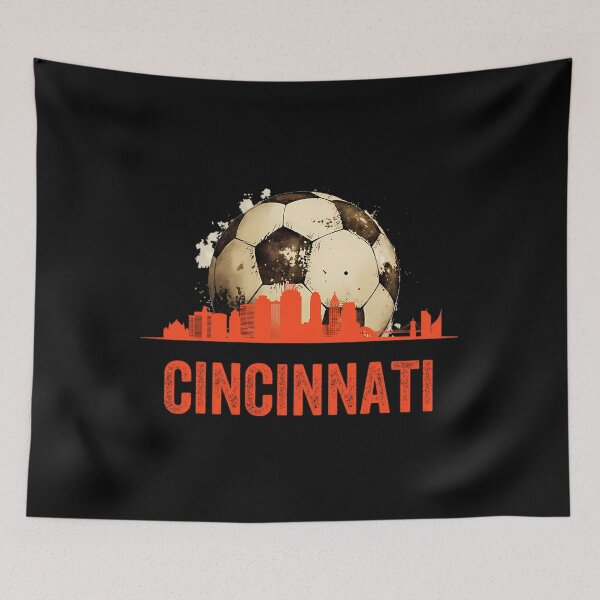 Item preview, Cincinnati Soccer Queen City Skyline 	 Futbol Fan 		 designed and sold by crocrfpt35.