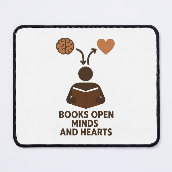 Item preview, Books Open Minds and Hearts - Minimalist Book Lover Reading Quote Design designed and sold by inkoutninja.