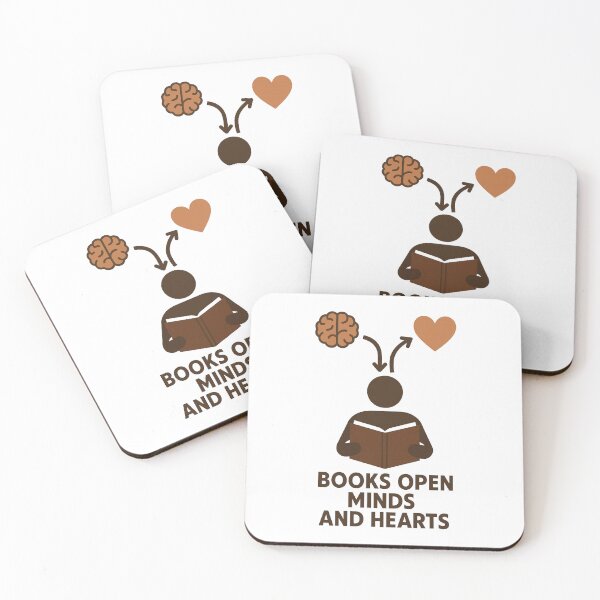 Item preview, Books Open Minds and Hearts - Minimalist Book Lover Reading Quote Design designed and sold by inkoutninja.