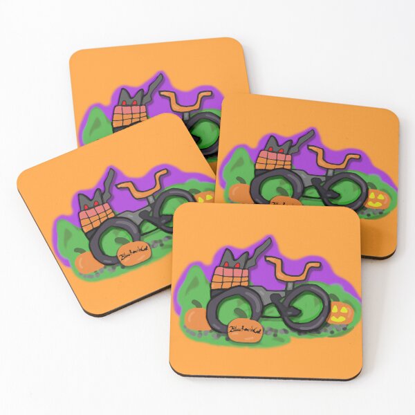 Item preview, Red Eyed Black Cat In a Pumpkin Patch  designed and sold by BluePhoenixCat.