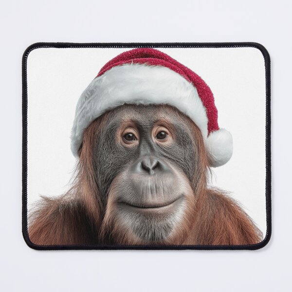 Item preview, Orangutan with Christmas Hat – Festive Orangutan Xmas Design designed and sold by LazyOwlStore.