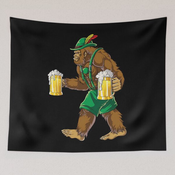 Artikelvorschau, Bigfoot Lederhosen Oktoberfest Prost Bierkrug 		 entworfen und verkauft von xekvndmjnpw98.