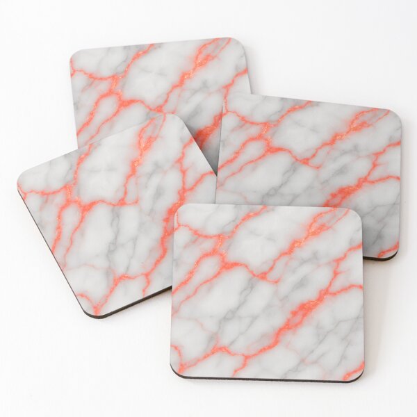 Item preview, White Marble with Neon Red Veins Seamless Pattern designed and sold by SassyArtistry.