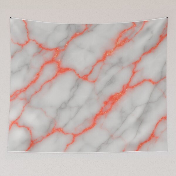 Item preview, White Marble with Neon Red Veins Seamless Pattern designed and sold by SassyArtistry.