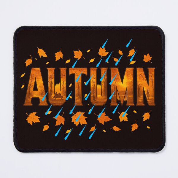 Item preview, Bold Autumn Word Art with Falling Leaves designed and sold by Tadeusz1.