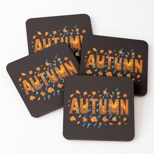 Item preview, Bold Autumn Word Art with Falling Leaves designed and sold by Tadeusz1.